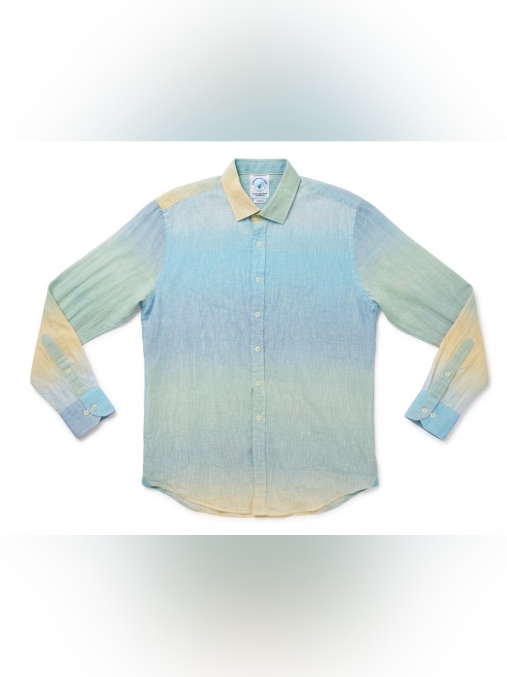 A Fish Named Fred Mens Long Sleeve Shirt XL Button Up Down Ombre Cotton Linen